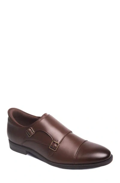 Marc Joseph New York Olive Street Hands Free Technology Leather Double Monk Dress Oxford In Brown