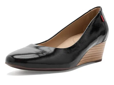Marc Joseph New York Prospect Wedge Women's Wedge Shoes Black Grainy Patent: 6 M