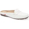 Marc Joseph New York Rosemary Dr Leather Mule Loafer In White Grainy