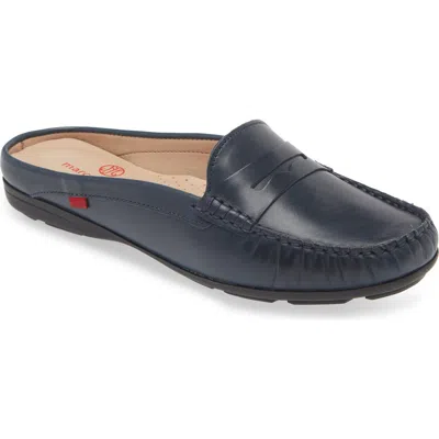 Marc Joseph New York Rosemary Leather Penny Loafer Mule In Navy Napa