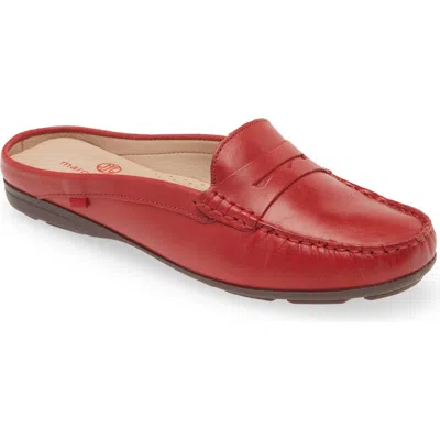 Marc Joseph New York Rosemary Leather Penny Loafer Mule In Red Napa