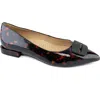 Marc Joseph New York South Bridge Pointed Toe Flat In Tortoise Patent
