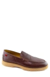 Marc Joseph New York Sullivan Street Penny Loafer In Cognac Svelte Grainy