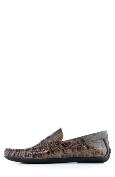 Marc Joseph New York Union 4.0 Driving Loafer In Cafe Croco