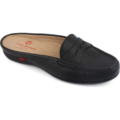Marc Joseph New York Union Penny Loafer Mule In Black Tumbled