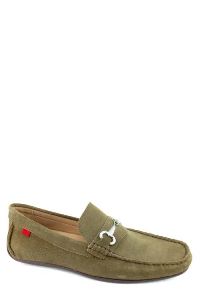 Marc Joseph New York Wall Street Moc Toe Loafer In Olive Suede