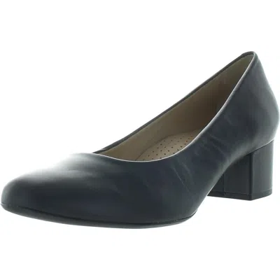 Marc Joseph Womens Leather Pumps Block Heels In Blue