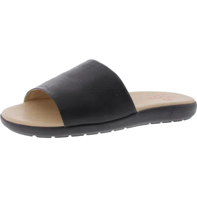 Marc Joseph Womens Solid Leather Slide Sandals