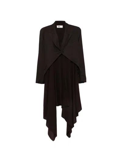 Marc Le Bihan Asymmetric Layered Jacket In Brown