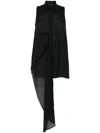 Marc Le Bihan Asymmetric Striped Shirt In Black