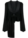 Marc Le Bihan Asymmetric Tie-fastening Jacket In Black