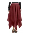 Marc Le Bihan Cascading Design Skirt In Red