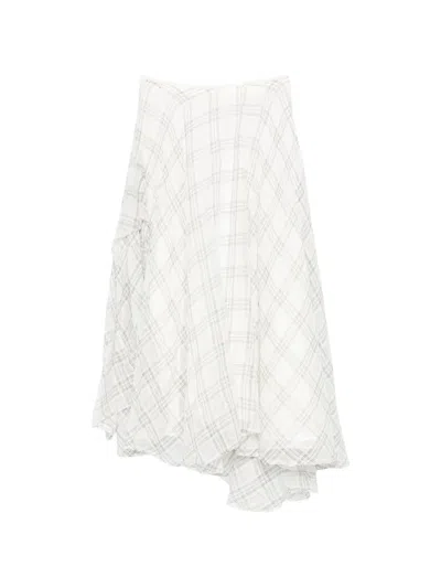 Marc Le Bihan Check-pattern Asymmetric Skirt In Multi