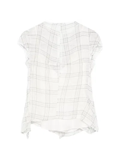 Marc Le Bihan Check-pattern Sheer Blouse In Multi
