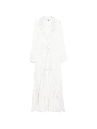 Marc Le Bihan Crinkled Coat In White