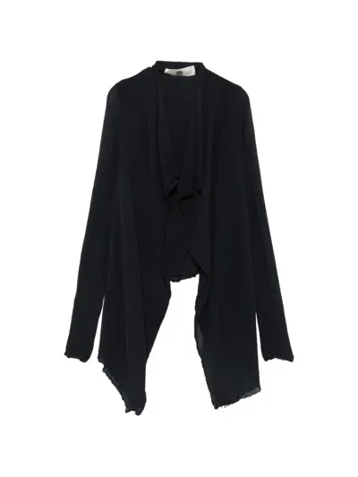 Marc Le Bihan Crinkled Draped Cardigan In Blue