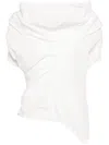 Marc Le Bihan Draped Asymmetric Cotton Blouse In White