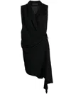 Marc Le Bihan Draped Sleeveless Wool Vest In Black
