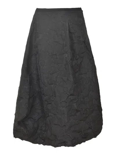 Marc Le Bihan Floral Embossed Skirt In Black
