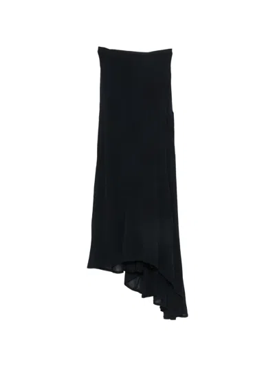 Marc Le Bihan Floral-jacquard Asymmetric Skirt In Black