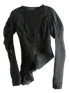 Marc Le Bihan Lace-panelled Blouse In Black