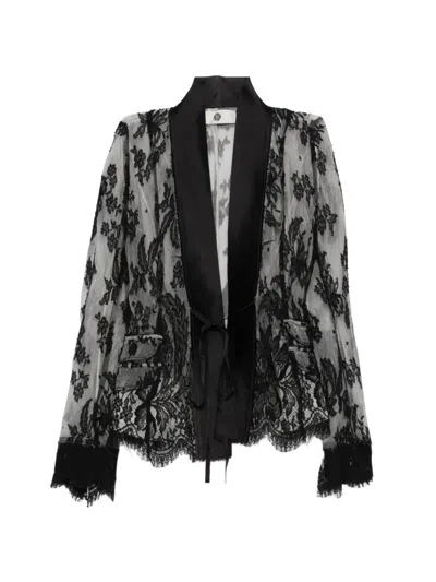 Marc Le Bihan Lace-tie Jacket In Black