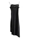 Marc Le Bihan Laced Asymmetric Midi Dress In Black