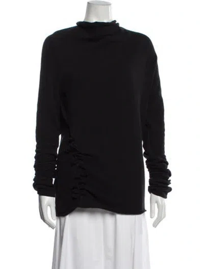 Pre-owned Marc Le Bihan Linen Mock Neck Sweater In Gray