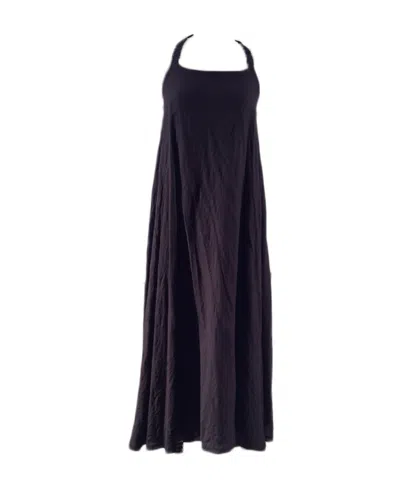 Marc Le Bihan Logo Pleated Dress In Black