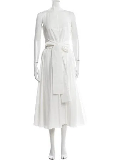 Pre-owned Marc Le Bihan Mock Neck Midi Length Dress In White