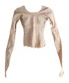 Marc Le Bihan Open-back Long-sleeve Top In Neutral