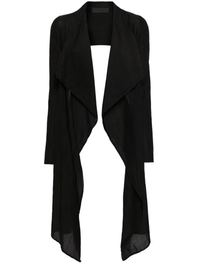 Marc Le Bihan Open-front Asymmetric Jacket In Black