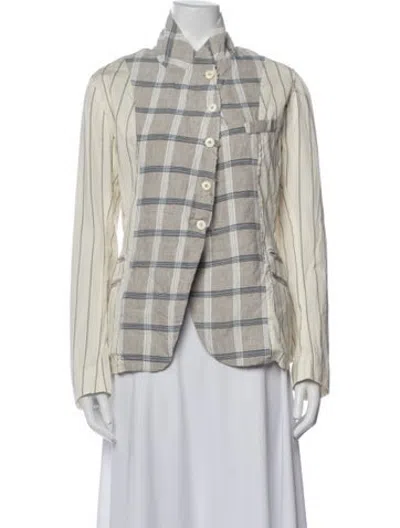 Pre-owned Marc Le Bihan Plaid Print Jacket In Neutrals