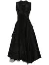 Marc Le Bihan Raw-cut Layered Maxi Dress In Black