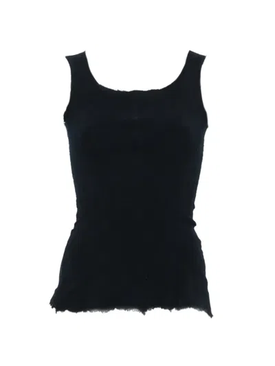 Marc Le Bihan Raw-edge Panelled Top In Blue
