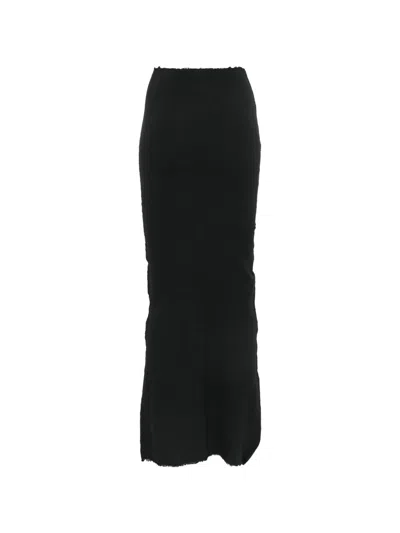 Marc Le Bihan Raw-edge Textured-finish Maxi Skirt In Black