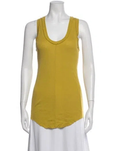 Pre-owned Marc Le Bihan Scoop Neck Sleeveless Top In Yellow