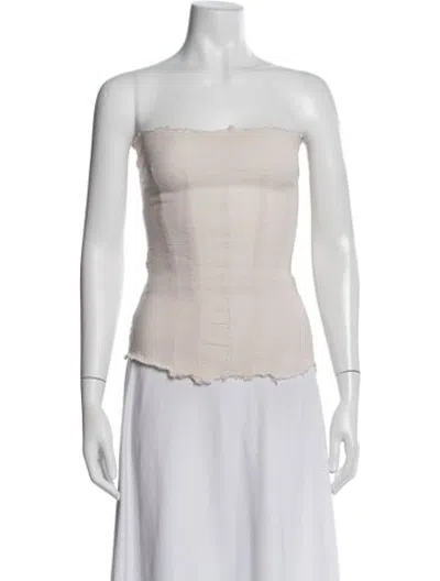 Pre-owned Marc Le Bihan Strapless Top In Neutrals