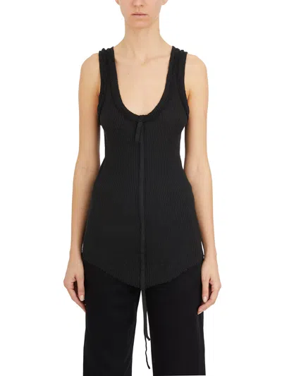 Marc Le Bihan Tank Top A Coste In Black