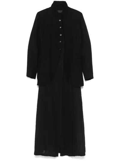 Marc Le Bihan Textured Coat In Black