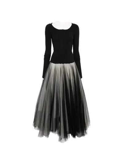 Marc Le Bihan Tulle Maxi Dress In Black