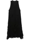 Marc Le Bihan Lace-panel Midi Dress In Black