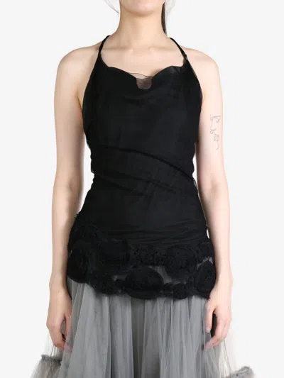 Marc Le Bihan Tulle-panels Top In Black