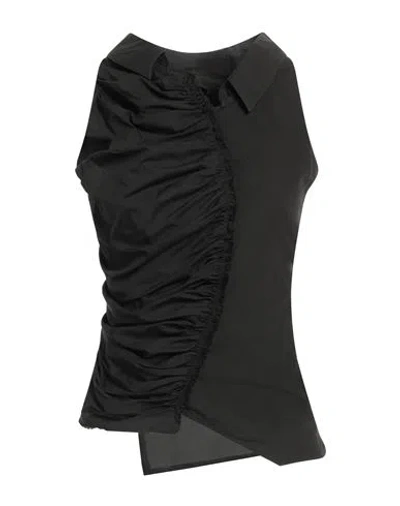 Marc Le Bihan Woman Shirt Black Size 6 Cotton