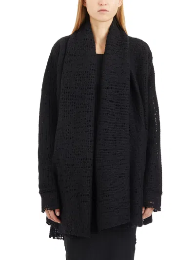 Marc Le Bihan Wool Cardigan In Black