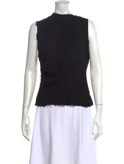 Pre-owned Marc Le Bihan Wool Crew Neck Top In Black