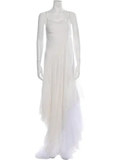 Pre-owned Marc Le Bihan Wool Long Dress In White