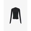 Marc Lebihan Womens Noir Textured High-neck Stretch-woven Top