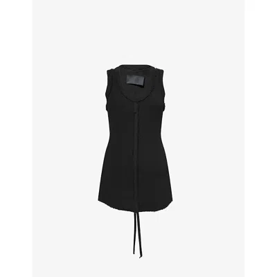 Marc Lebihan Womens Central-seam Cotton-jersey Tank Top Noir