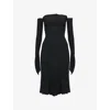 Marc Lebihan Womens Off-shoulder Bustier Stretch-woven Mini Dress Noir